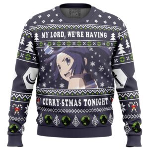 My Lord Were Having A Curry-stmas Tonight Log Horizon Gifts For Family Holiday Christmas Ugly Sweater