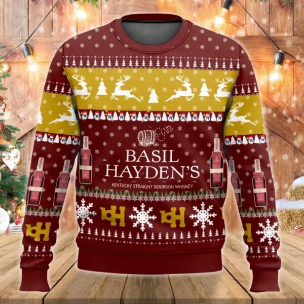 NEW Basil Hayden’s Christmas Gifts For Family Holiday Christmas Ugly Sweater