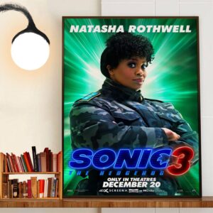 Natasha Rothwell As Rachel In Sonic The Hedgehog 3 Official Poster Release December 20th 2024 Home Decor Poster Canvas