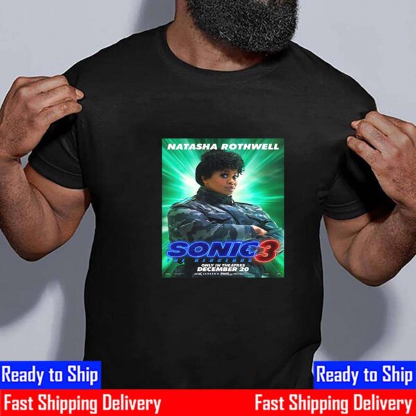 Natasha Rothwell As Rachel In Sonic The Hedgehog 3 Official Poster Release December 20th 2024 Unisex T-Shirt