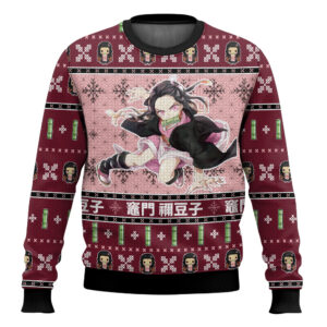 Nezuko Demon Slayer Gifts For Family Holiday Christmas Ugly Sweater