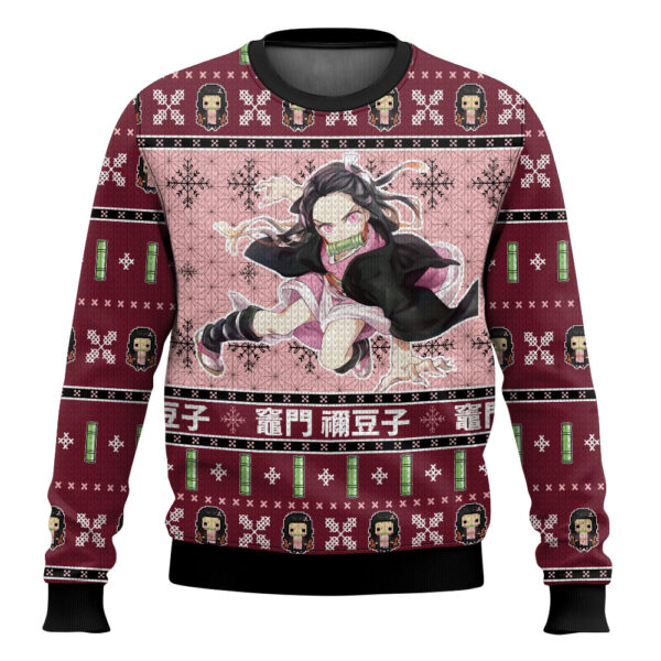 Nezuko Demon Slayer Gifts For Family Holiday Christmas Ugly Sweater