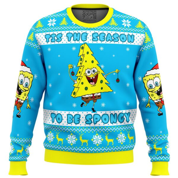 Nickelodeon Cartoons Tis The Season To be Spongy Gifts For Family Holiday Christmas Ugly Sweater