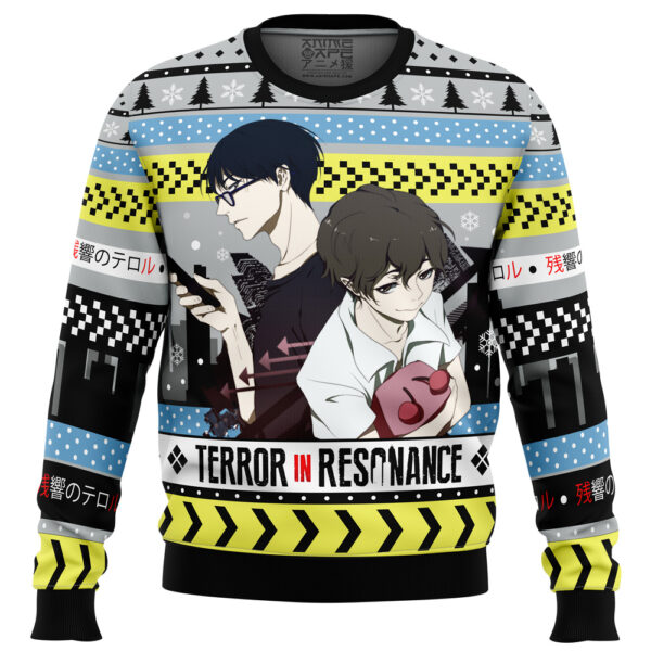 Nine and Twelve Terror in Resonance Gifts For Family Holiday Christmas Ugly Sweater