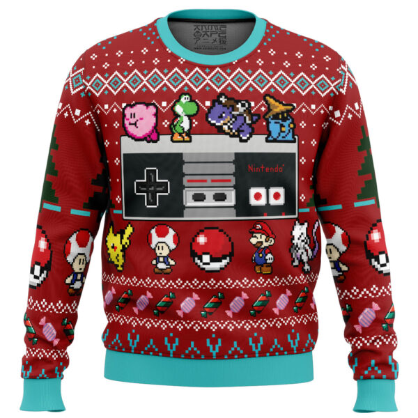 Nintendo Controller Gifts For Family Holiday Christmas Ugly Sweater