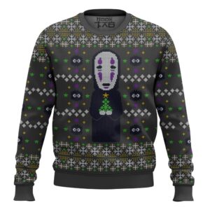 No Face and Soot Sprites Spirited Away Studio Ghibli Best Holiday Christmas Ugly Sweater Gifts For Family