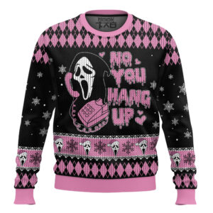 No you Hang Up Ghostface Best Holiday Christmas Ugly Sweater Gifts For Family