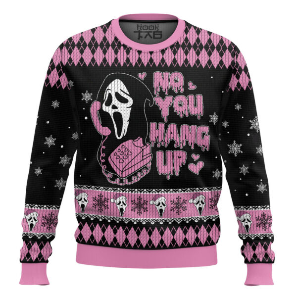 No you Hang Up Ghostface Best Holiday Christmas Ugly Sweater Gifts For Family