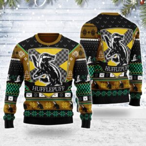 O Hufflepuff Night Best Gifts For Family For Holiday Christmas Ugly Sweater