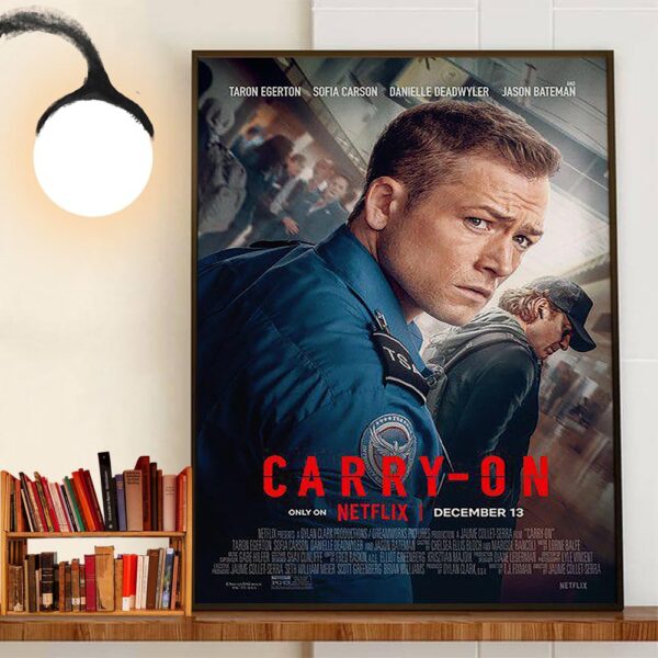 Official Poster Carry-On With Starring Taron Egerton And Jason Bateman Home Decor Poster Canvas