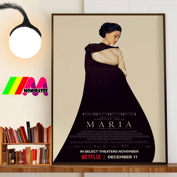 Official Poster Maria Of Pablo Larrain With Starring Angelina Jolie Wall Art Poster Canvas