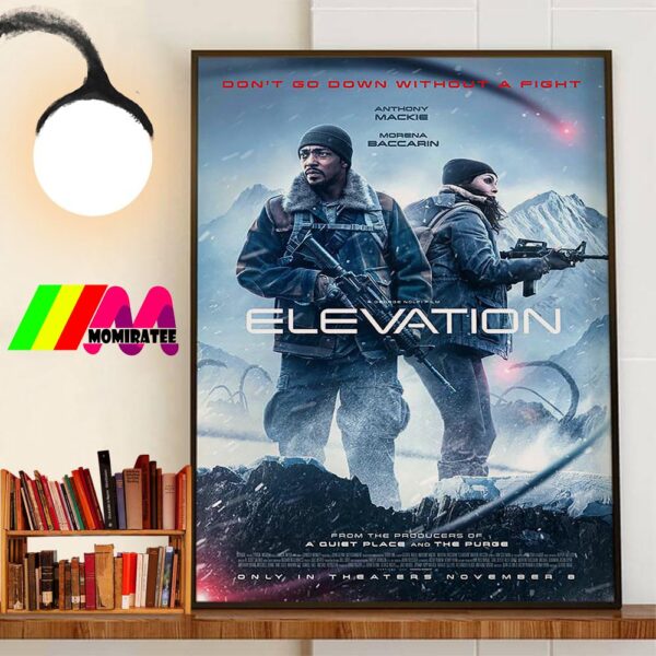 Official Poster Post-Apocalyptic Thriller Elevation With Starring Anthony Mackie And Morena Baccarin Wall Art Poster Canvas