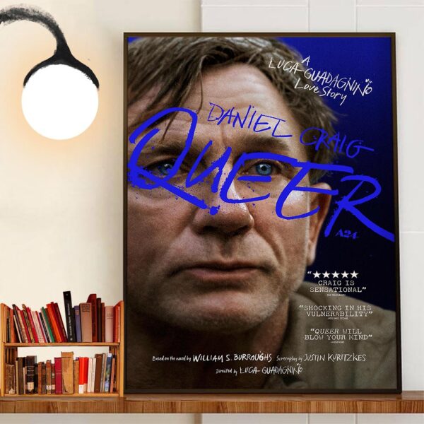 Official Poster Queer Of Luca Guadagnino With Starring Daniel Craig Drew Starkey Jason Schwartzman And Leslie Manville Home Decor Poster Canvas