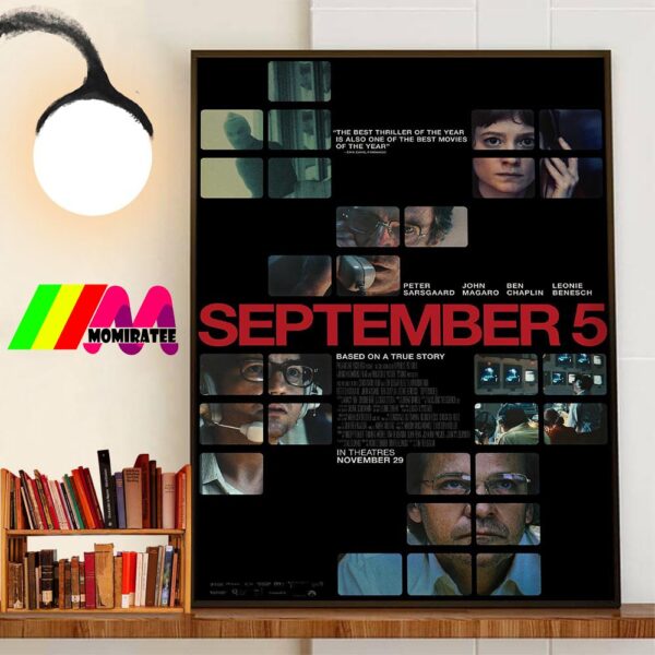 Official Poster September 5 Based On A True Story Set During The 1972 Munich Summer Olympics Wall Art Poster Canvas