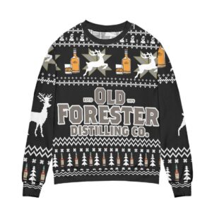 Old Forester Bourbon Whiskey Logo Christmas Ugly Sweater