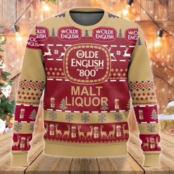 Olde English 800 Malt Liquor Gifts For Family Holiday Christmas Ugly Sweater