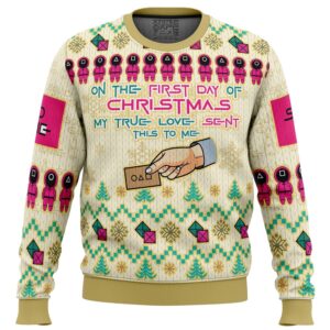 On the First Day of Christmas Squid Game Best Gifts For Family For Holiday Christmas Ugly Sweater