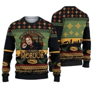 One Does Not Simply Walk Into Mordor Lord Of The Rings Best Holiday Christmas Ugly Sweater Gifts For Family