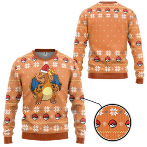 PKM Blaze Charizard Ugly Gift For Christmas Custom Best Holiday Christmas Ugly Sweater Gifts For Family