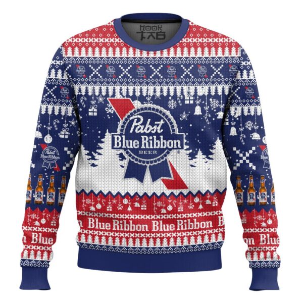 Pabst Blue Ribbon Best Holiday Christmas Ugly Sweater Gifts For Family