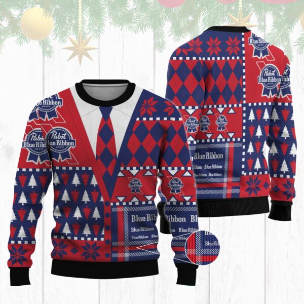 Pabst Blue Ribbon Tie Best Holiday Christmas Ugly Sweater Gifts For Family