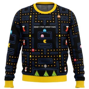 Pacman Ready for Christmas Gifts For Family Holiday Christmas Ugly Sweater