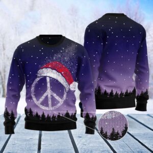 Peace Hippie Gifts For Family Holiday Christmas Ugly Sweater