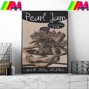 Pearl Jam Poster Show At Wells Fargo Center Philadelphia PA On April 28th 2016 Home Decor Poster Canvas