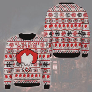 Pennywise We All Float Down Here Christmas Best Holiday Christmas Ugly Sweater Gifts For Family