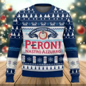 Peroni Nastro Azzurro Gifts For Family Holiday Christmas Ugly Sweater