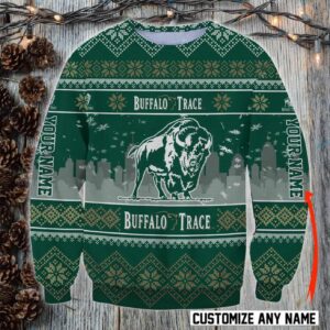 Personalized Buffalo Trace Best Holiday Christmas Ugly Sweater Gifts For Family