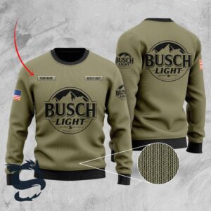 Personalized Camo Busch Light Christmas Best Holiday Christmas Ugly Sweater Gifts For Family