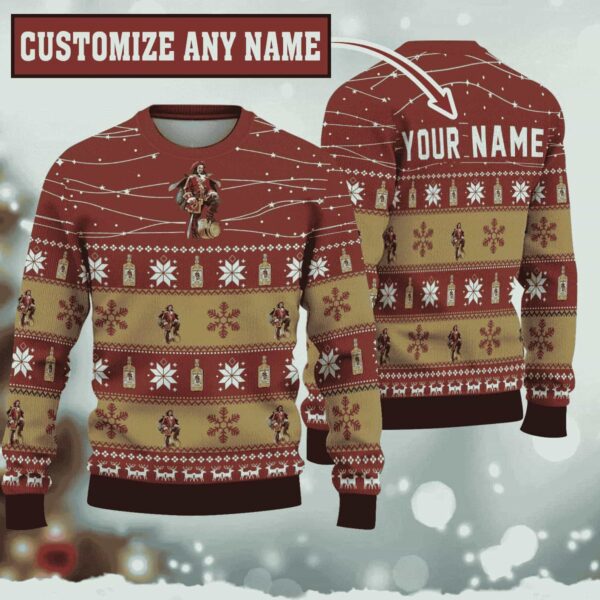 Personalized Captain Morgan Twinkle Light Gifts For Family Holiday Christmas Ugly Sweater