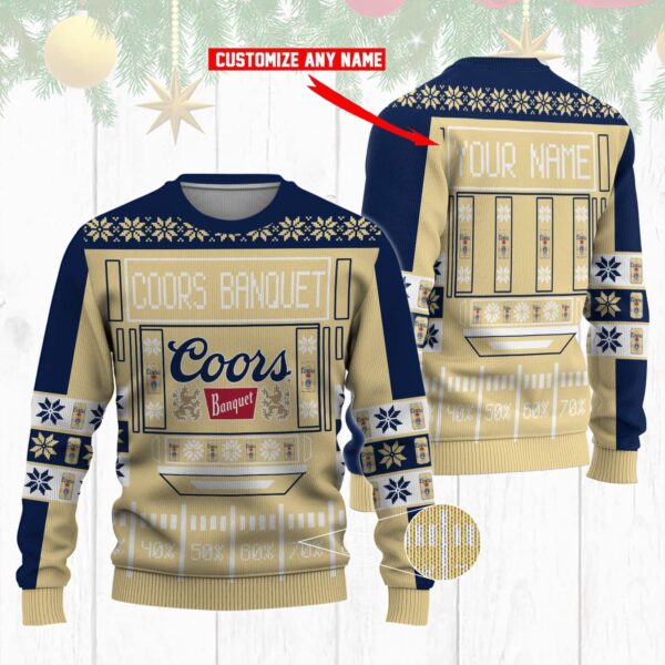 Personalized Coors Banquet Gifts For Family Holiday Christmas Ugly Sweater