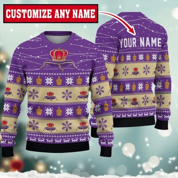 Personalized Crown Royal Twinkle Light For Christmas Gifts Ugly Xmas Wool Knitted Sweater Merry Xmas Best Holiday Christmas Ugly Sweater Gifts For Family