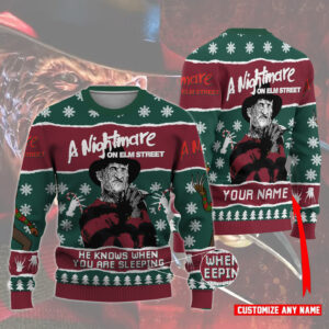 Personalized Freddy Krueger Gifts For Family Holiday Christmas Ugly Sweater