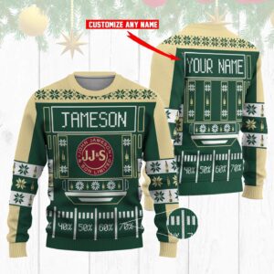 Personalized Jameson Best Holiday Christmas Ugly Sweater Gifts For Family