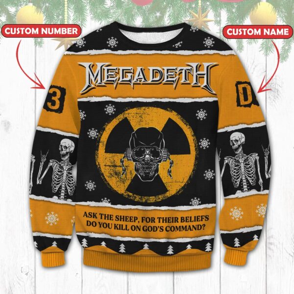 Personalized Megadeth Best Holiday Christmas Ugly Sweater Gifts For Family