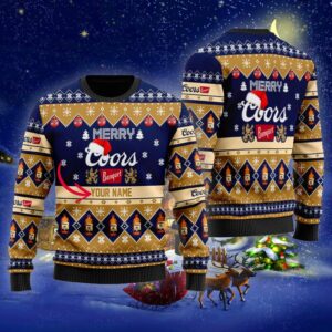 Personalized Merry Coors Banquet Christmas Best Holiday Christmas Ugly Sweater Gifts For Family