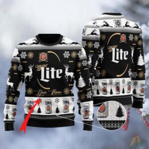 Personalized Miller Lite Best Holiday Christmas Ugly Sweater Gifts For Family