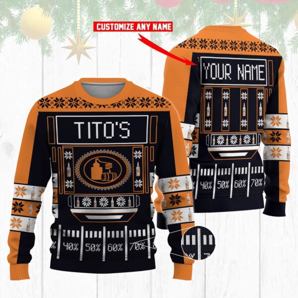 Personalized Tito’s Best Holiday Christmas Ugly Sweater Gifts For Family