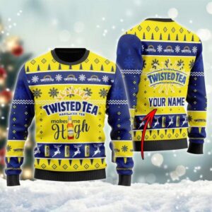 Personalized Twisted Tea Make Me High Gifts For Family Holiday Christmas Ugly Sweater