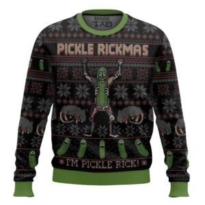 Pickle Rickmas I’m Pickle Rick Rick and Morty Best Holiday Christmas Ugly Sweater Gifts For Family