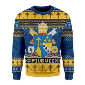 Pius VII Coat of Arms Best Gifts For Family For Holiday Christmas Ugly Sweater