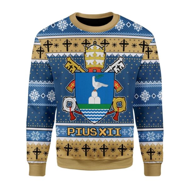 Pius XII Coat Of Arms Best Gifts For Family For Holiday Christmas Ugly Sweater