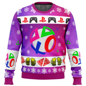 Playstation Neon Gifts For Family Holiday Christmas Ugly Sweater