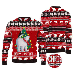 Polar Bear Beary Christmas Gifts For Family Holiday Christmas Ugly Sweaters