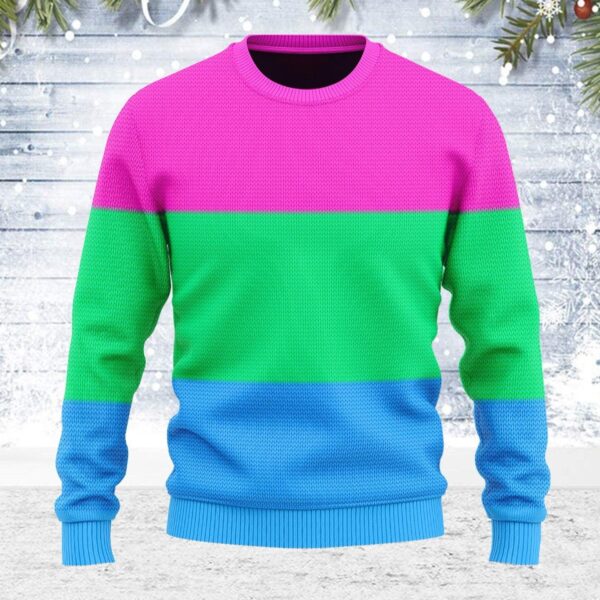 Polysexual Flag Gifts For Family Holiday Christmas Ugly Sweater