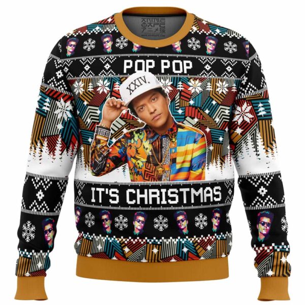 Pop Pop Its Christmas Bruno Mars Gifts For Family Holiday Christmas Ugly Sweater