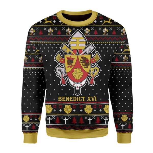 Pope Benedict XVI Coat Of Arms Best Gifts For Family For Holiday Christmas Ugly Sweater